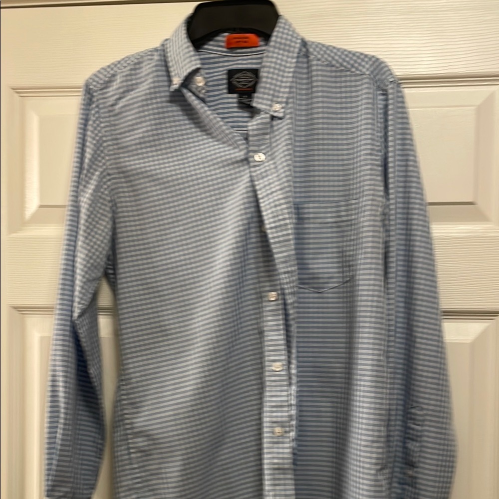 St. John's Bay Light Blue Checkered Shirt